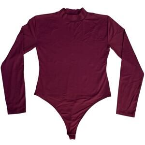 NEW Babaton Aritzia Size XL Thong Bodysuit Plum Wine Stretch